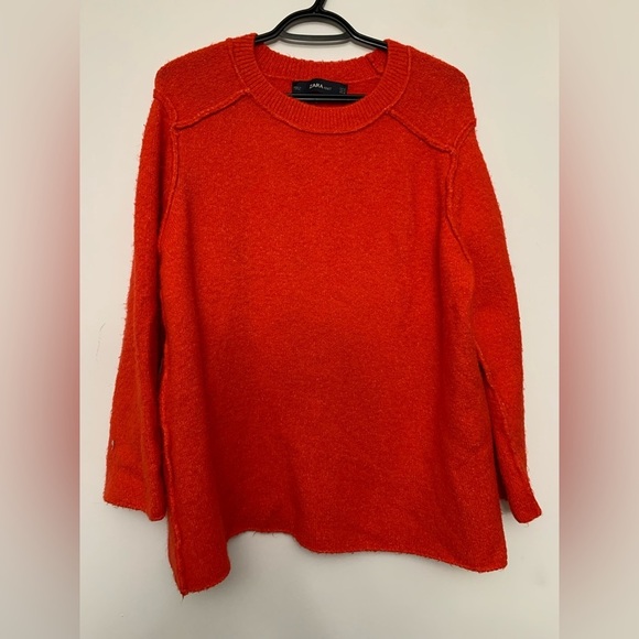 Zara Knit red oversized sweater sweater size small - Picture 1 of 7